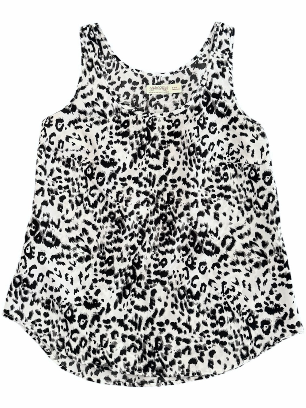 Leopard Print Black & White Tank Top - Picture 2 of 3